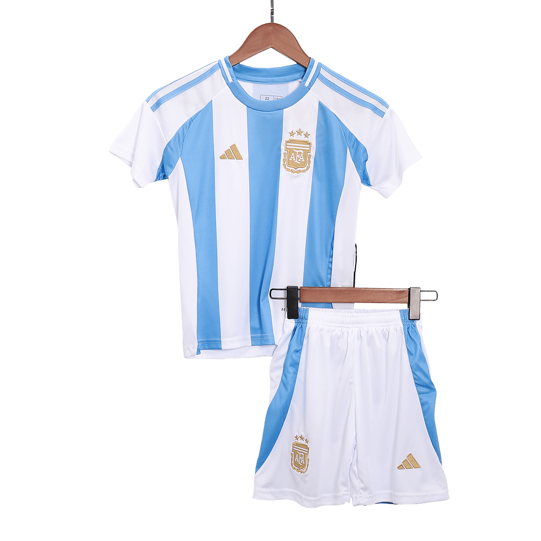 Argentina Home Kids Soccer Jerseys Kit Copa America 2024