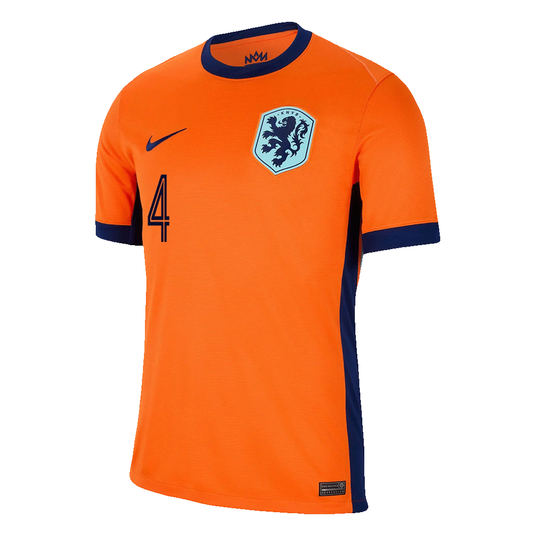 VIRGIL #4 Netherlands Home Soccer Jersey EURO 2024