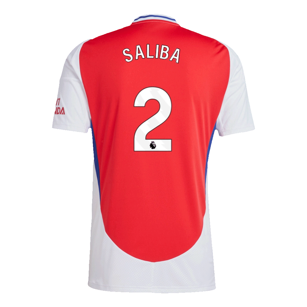 SALIBA #2 Arsenal Home Soccer Jersey 2024/25