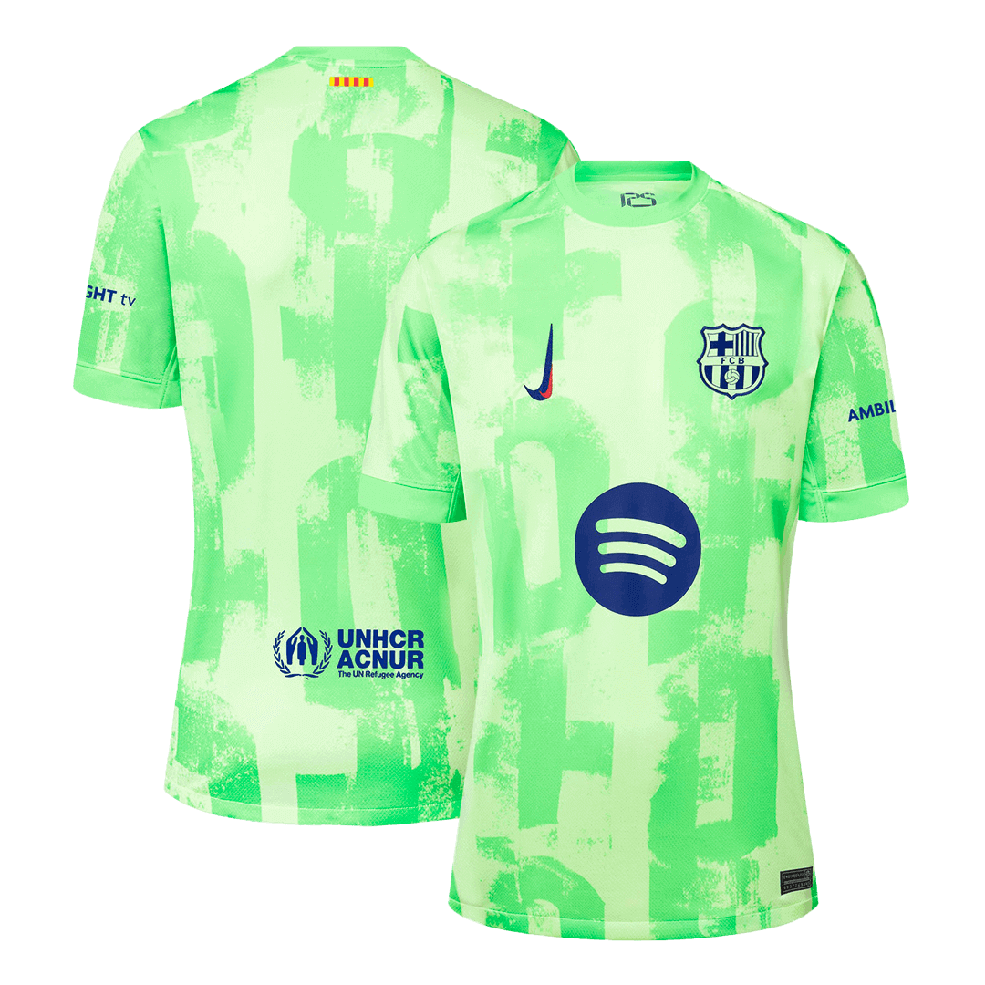 Barcelona Third Away Soccer Jersey 2024/25 – UCL (Spotify Logo Without Text)