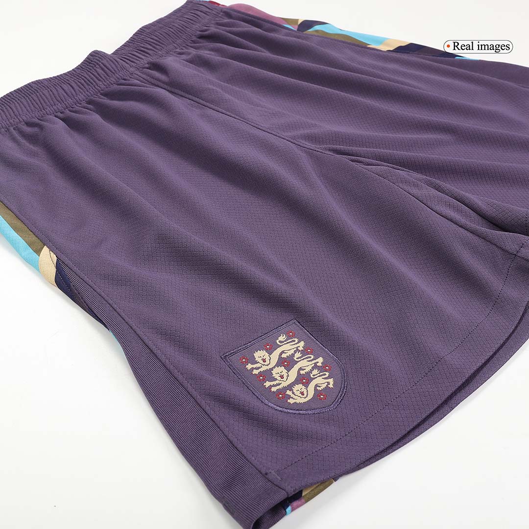 England Away Soccer Shorts Euro 2024 Purple