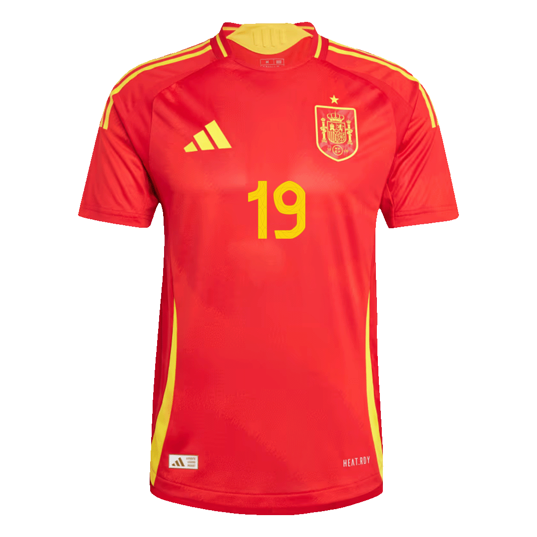 LAMINE YAMAL #19 Spain Home Authentic Soccer Jersey EURO 2024