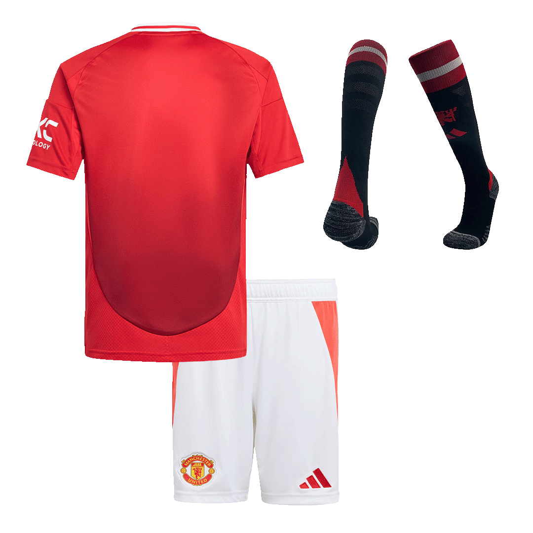 Manchester United Home Kids Soccer Jerseys Full Kit 2024/25