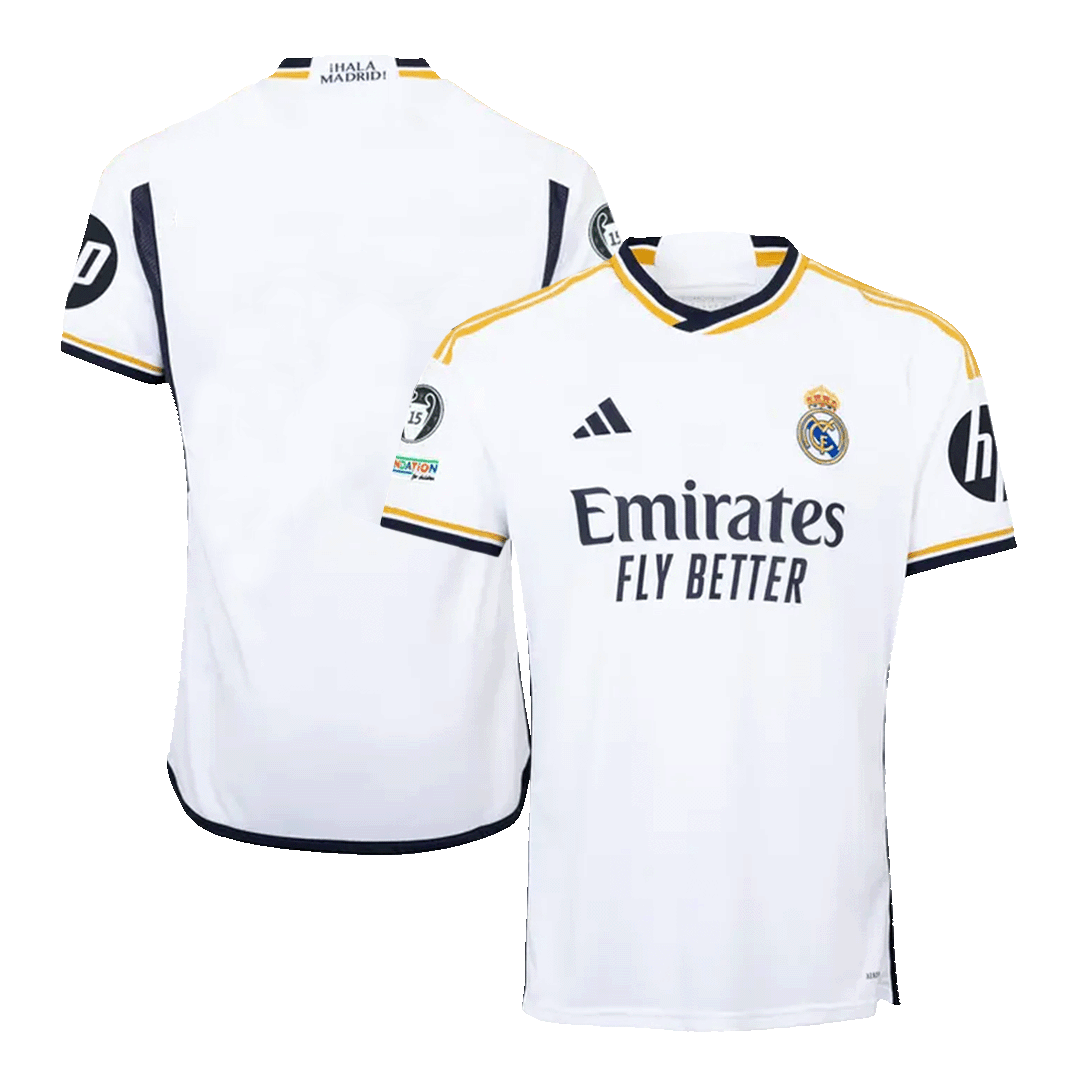 Real Madrid Home Soccer Jersey 2023/24 – UCL Champion 15