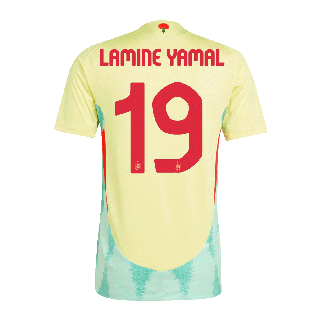 LAMINE YAMAL #19 Spain Away Authentic Soccer Jersey EURO 2024