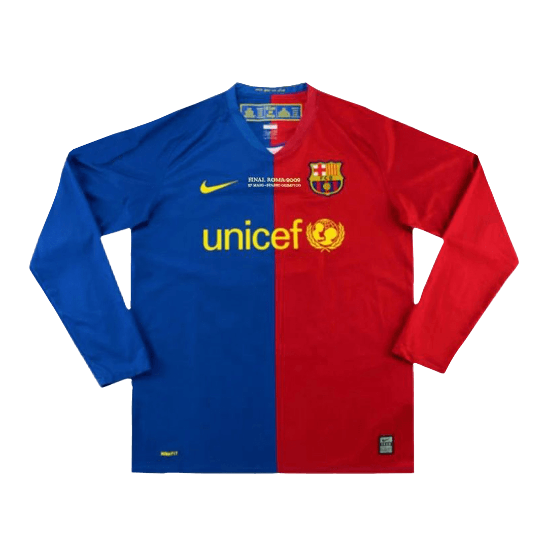 Vintage Soccer Jersey MESSI #10 Barcelona Home Long Sleeve 2008/09 – UCL Final