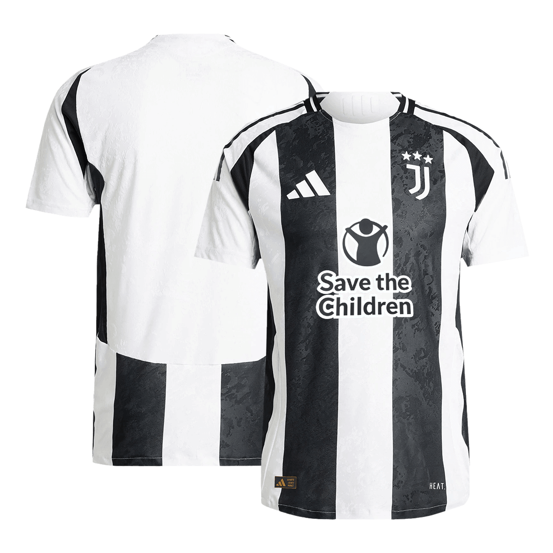 Juventus Home Authentic Soccer Jersey 2024/25- Save The Children Sponsor