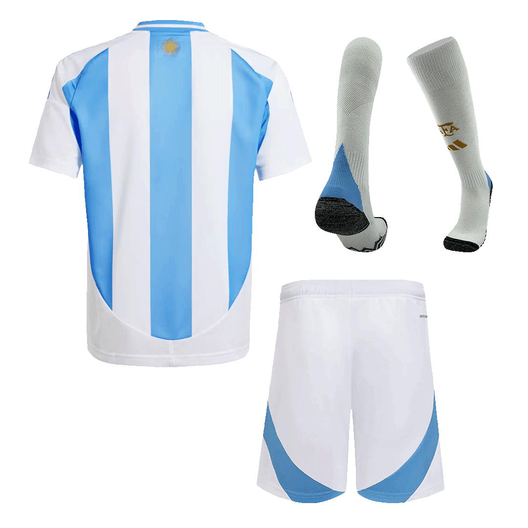 Argentina Home Kids Soccer Jerseys Full Kit Copa America 2024