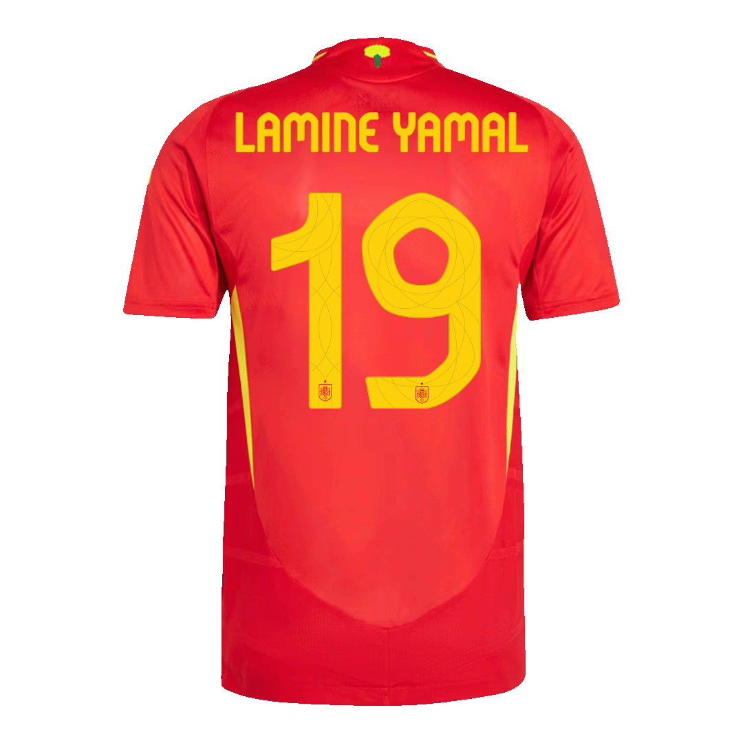 LAMINE YAMAL #19 Spain Home Authentic Soccer Jersey EURO 2024