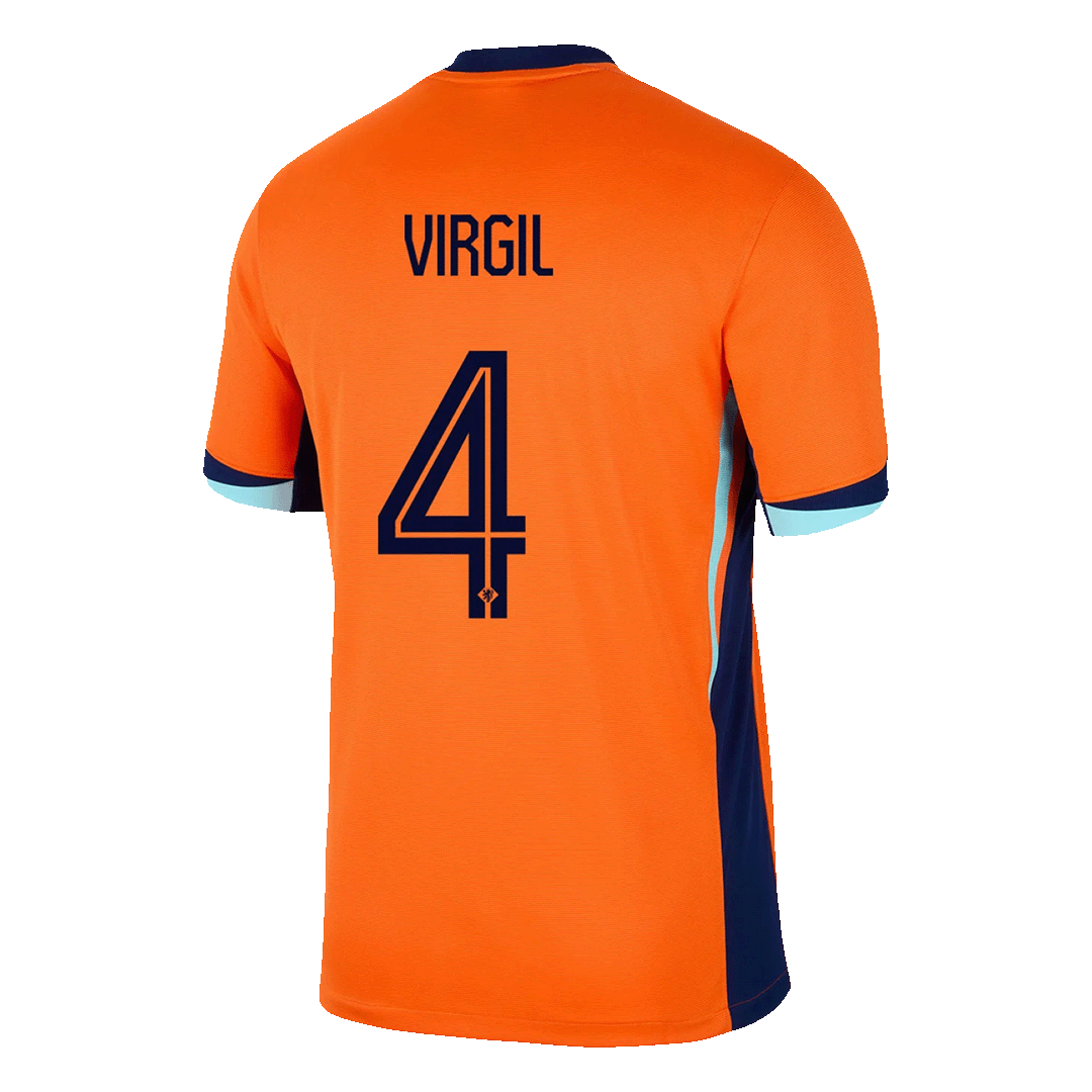 VIRGIL #4 Netherlands Home Soccer Jersey EURO 2024