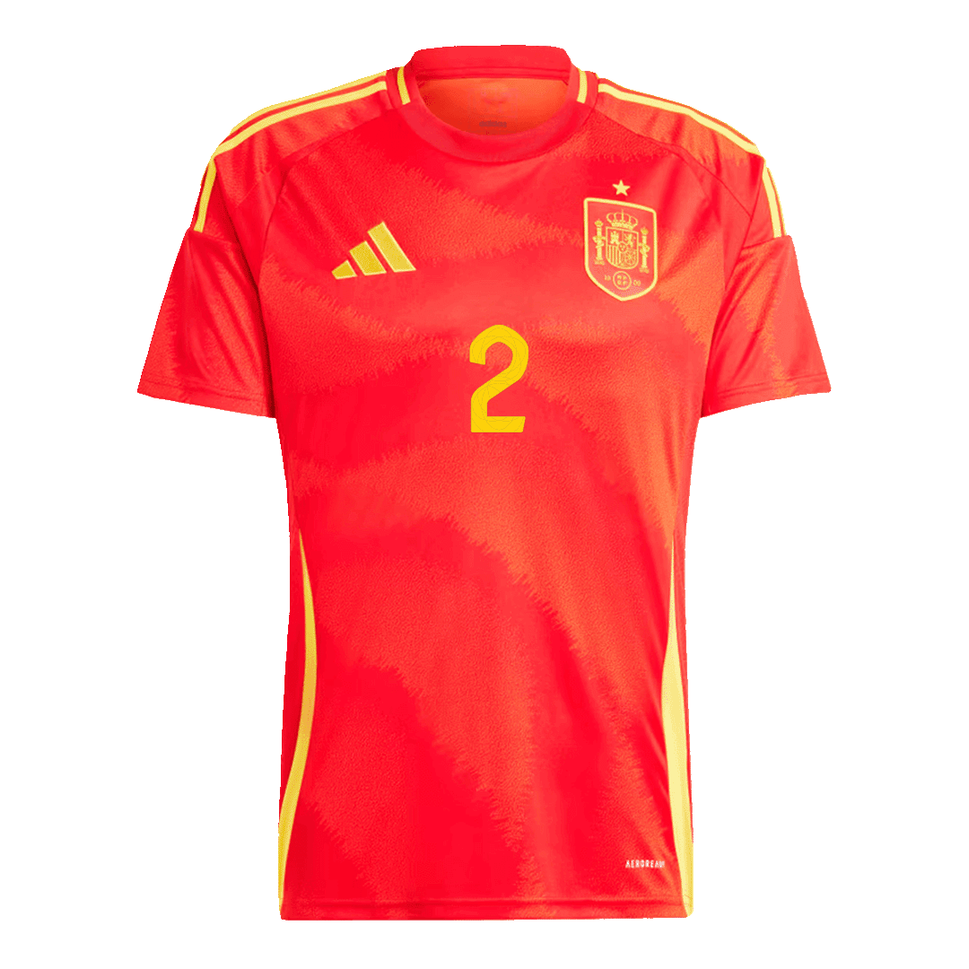 CARVAJAL #2 Spain Home Soccer Jersey EURO 2024