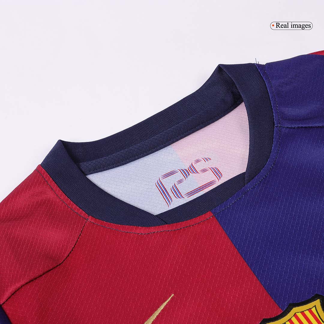 Barcelona Home Kids Soccer Jerseys Kit 2024/25 Spotify Logo Without Text