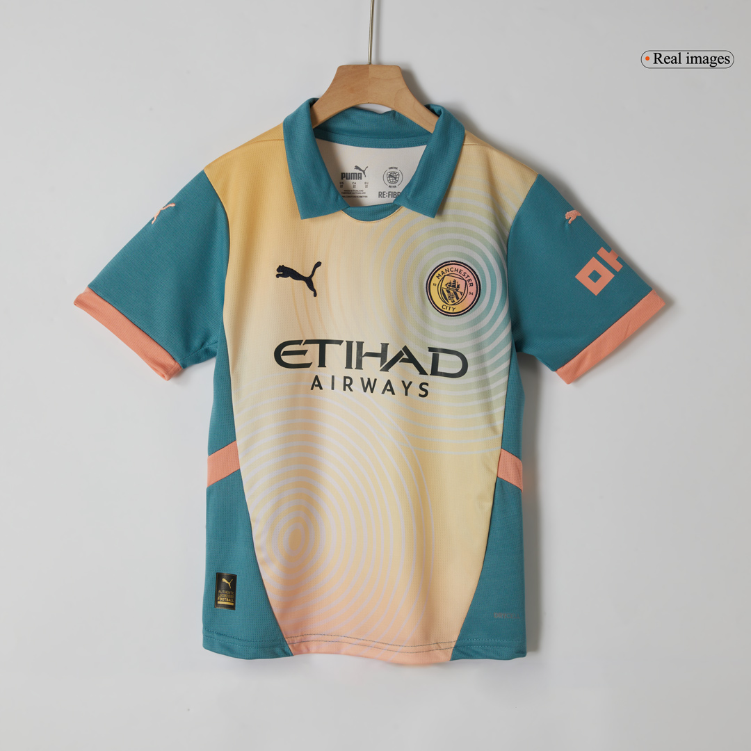 Manchester City Fourth Away Kids Soccer Jerseys Kit 2024/25- UCL