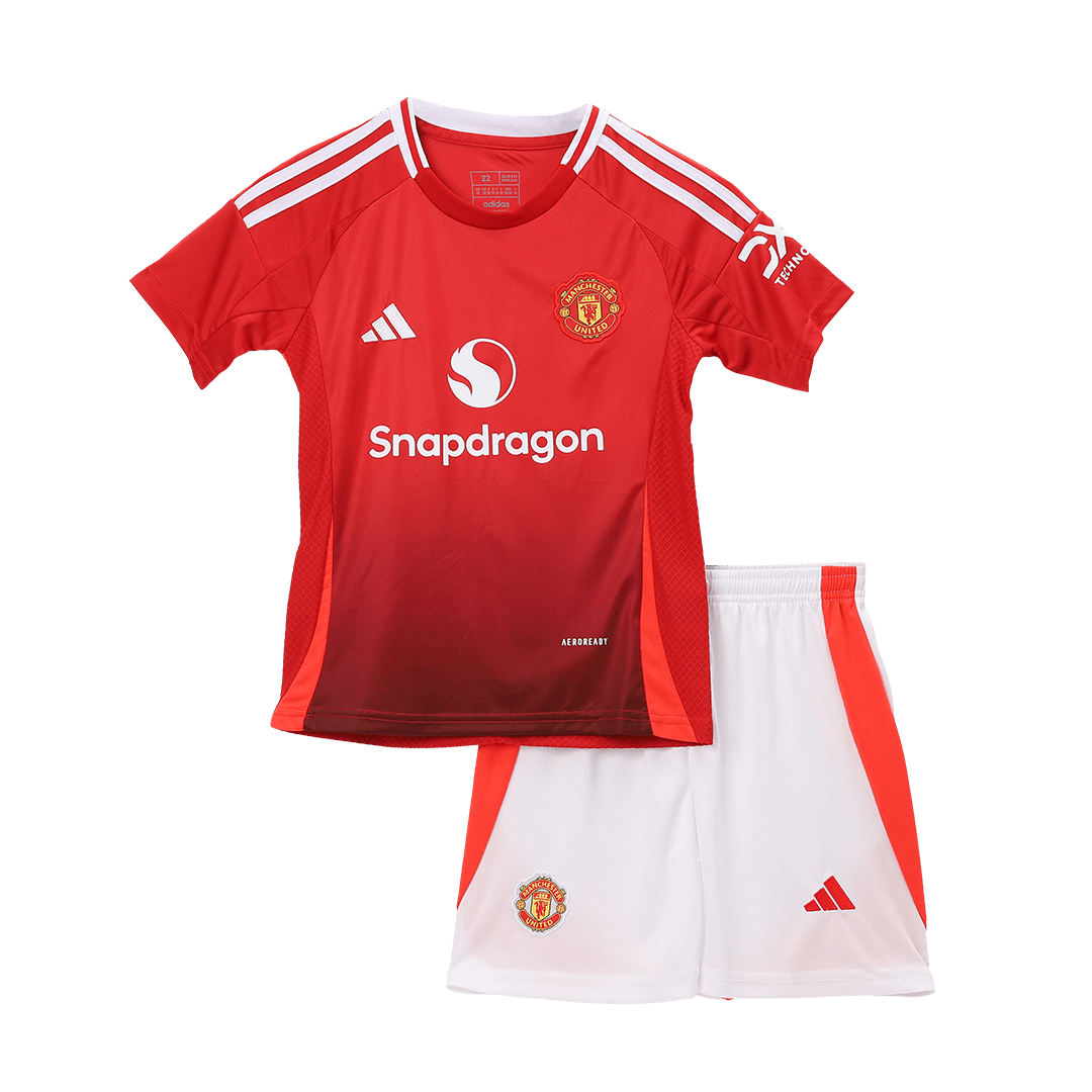 Manchester United Home Kids Soccer Jerseys Kit 2024/25