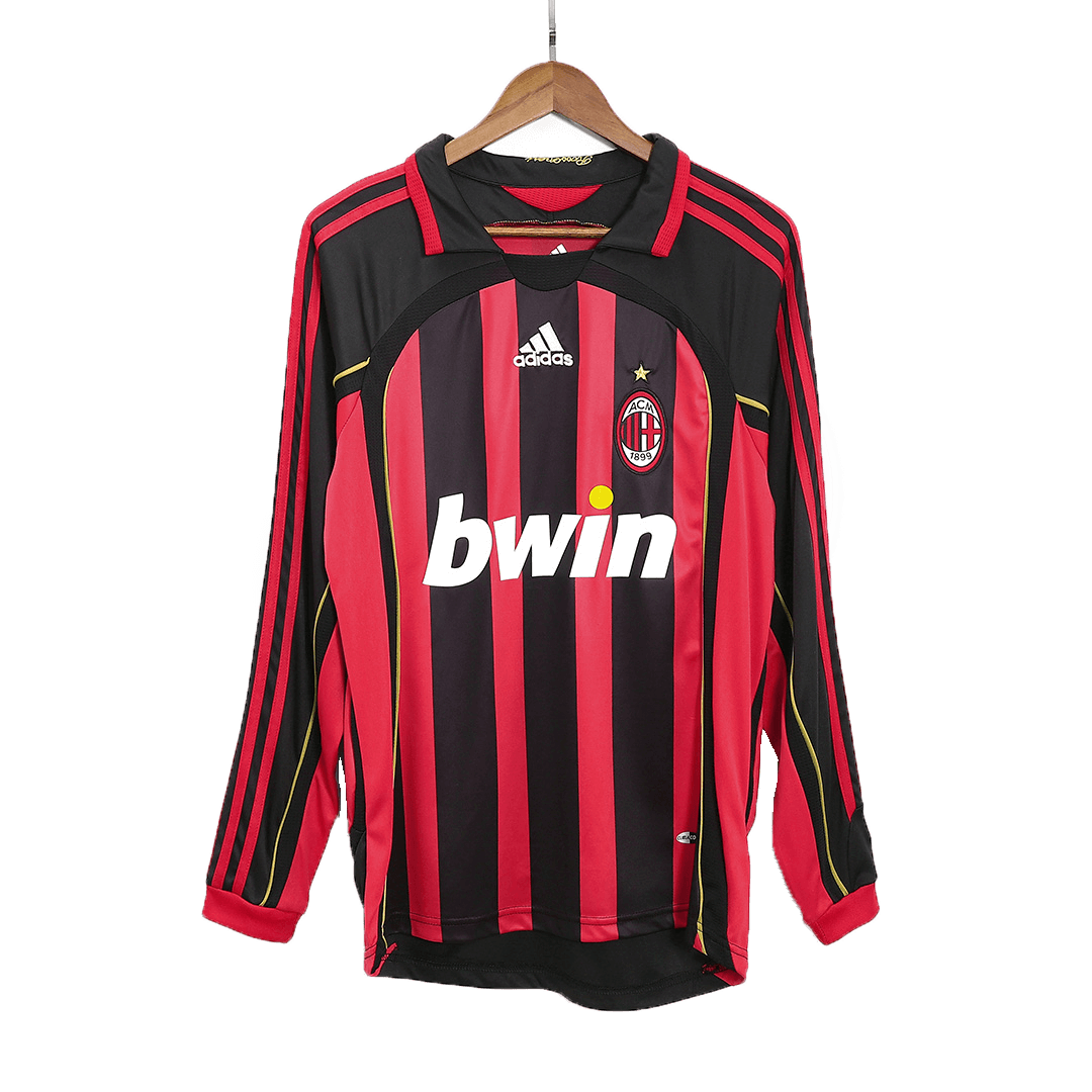 Vintage Soccer Jersey AC Milan Home Long Sleeve 2006/07