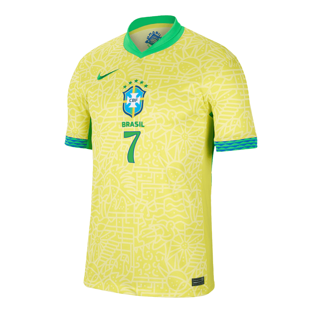 VINI JR. #7 Brazil Home Soccer Jersey Copa America 2024