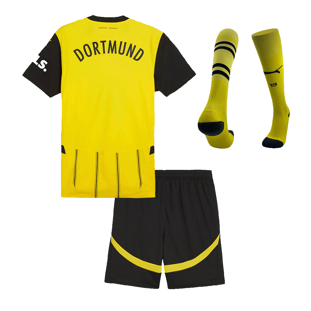 Borussia Dortmund Home Kids Soccer Jerseys Full Kit 2024/25