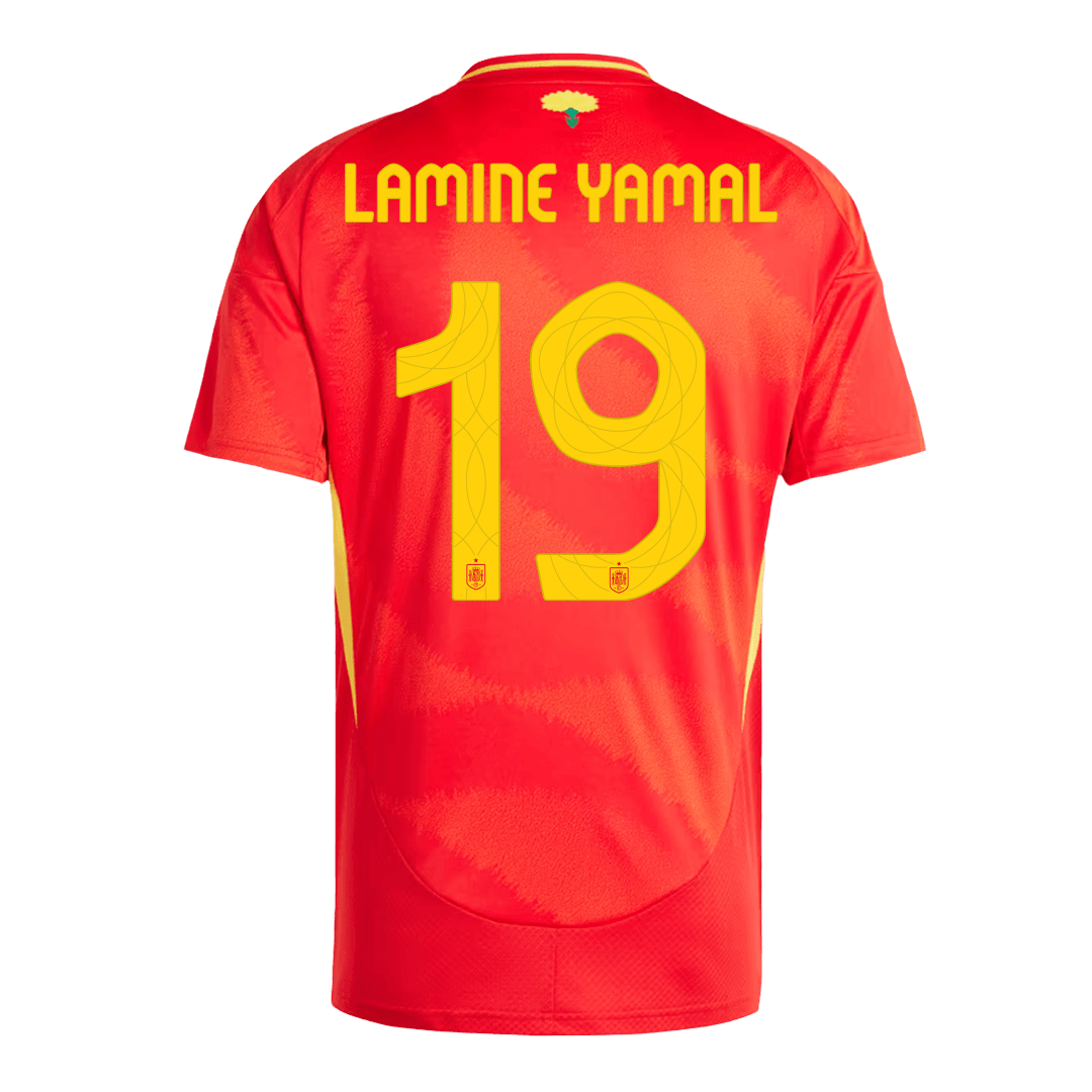 LAMINE YAMAL #19 Spain Home Soccer Jersey EURO 2024