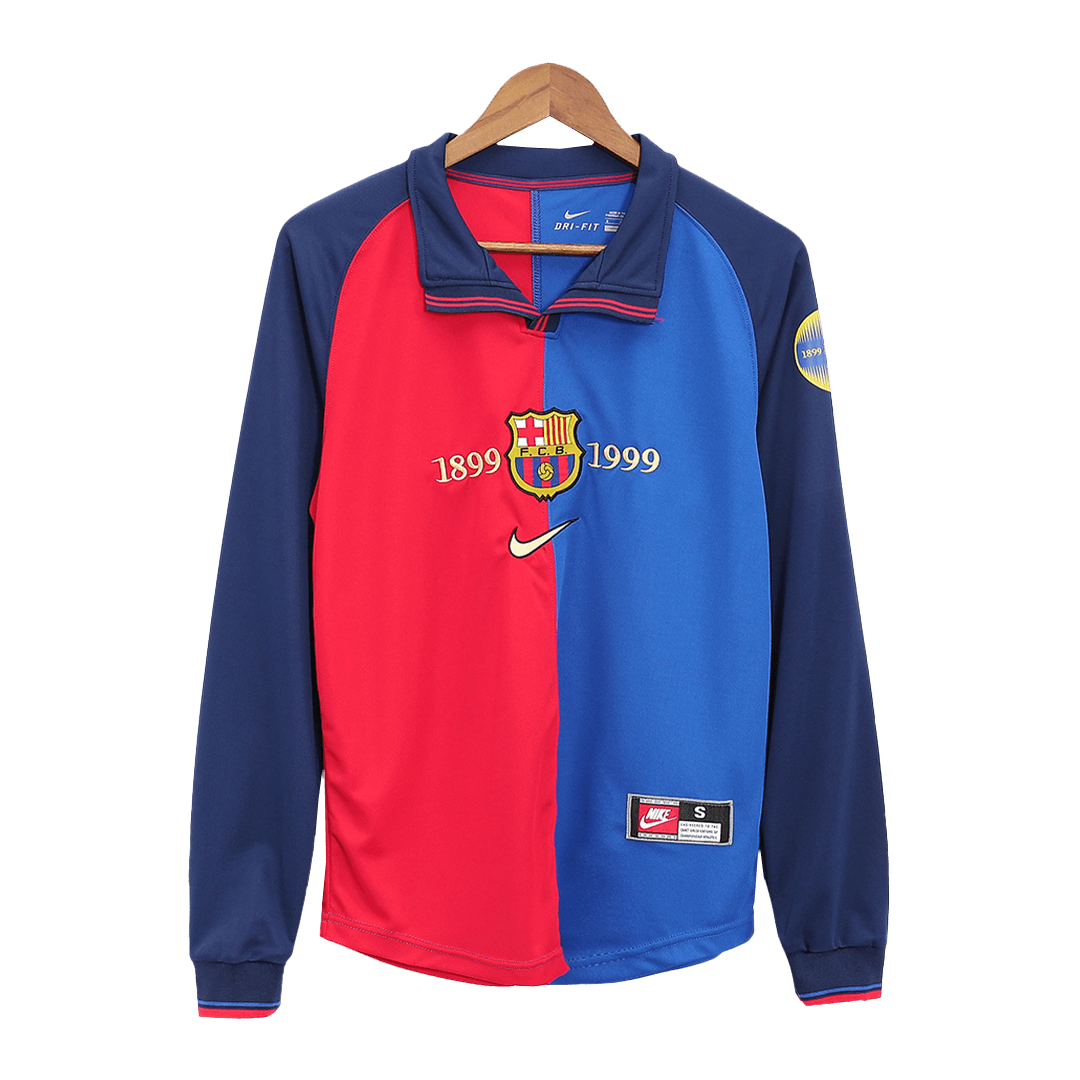 Vintage Soccer Jersey Barcelona Home Long Sleeve 1999/00