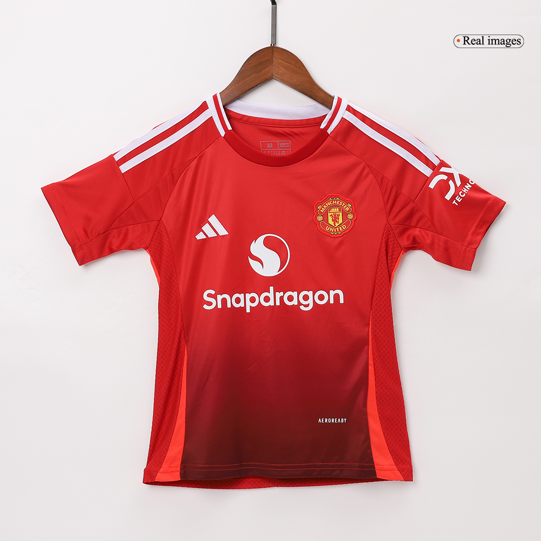 Manchester United Home Kids Soccer Jerseys Kit 2024/25