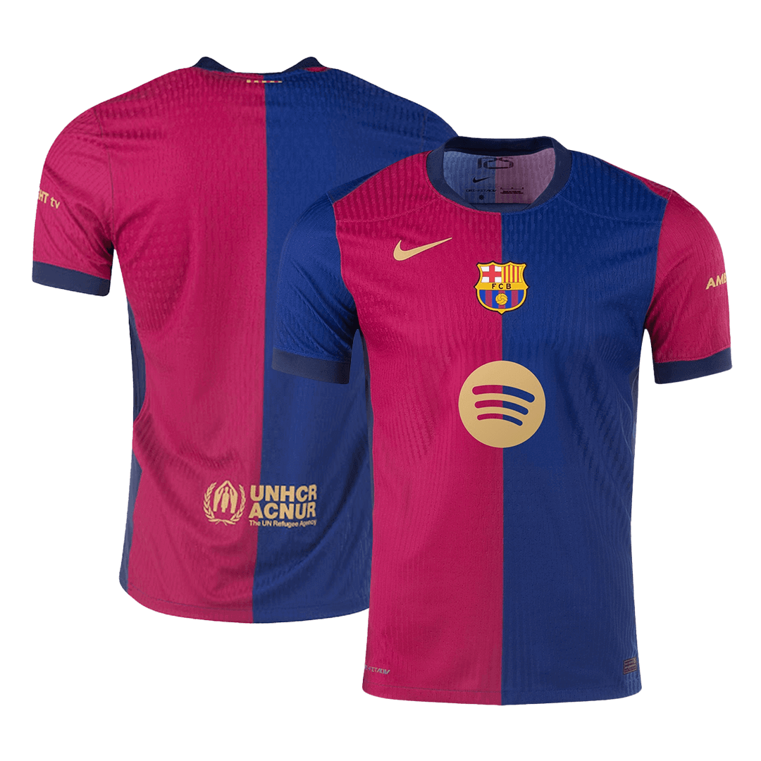 Barcelona Home Authentic Soccer Jersey 2024/25 Spotify Logo Without Text