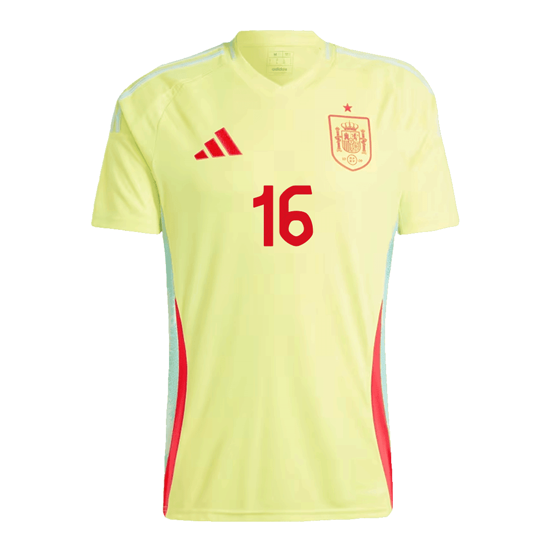 RODRIGO #16 Spain Away Soccer Jersey EURO 2024